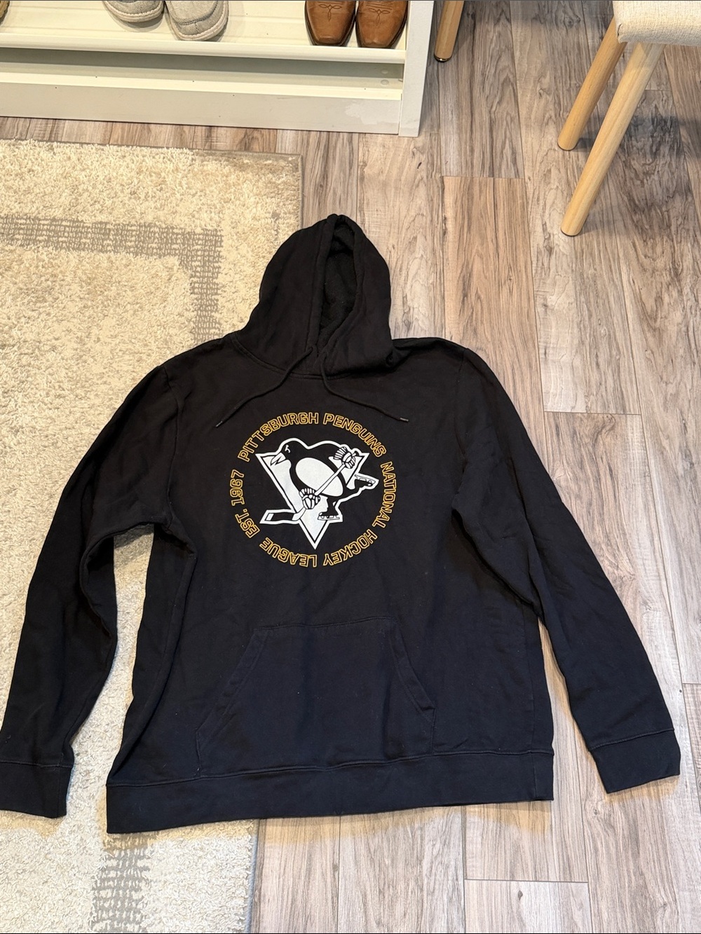 Black Pittsburgh Penguins Graphic Pullover Hoodie NHL Licensed